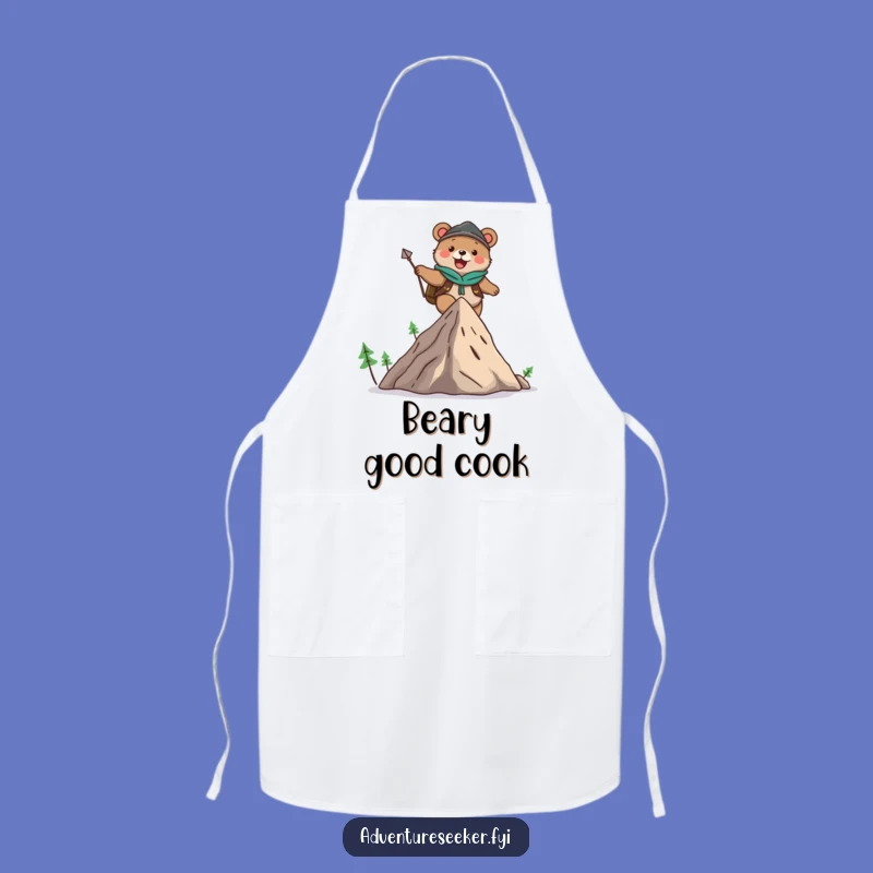 Funny Bear Kitchen Apron: Adventurous Chef Character, Hilarious Cooking Gift