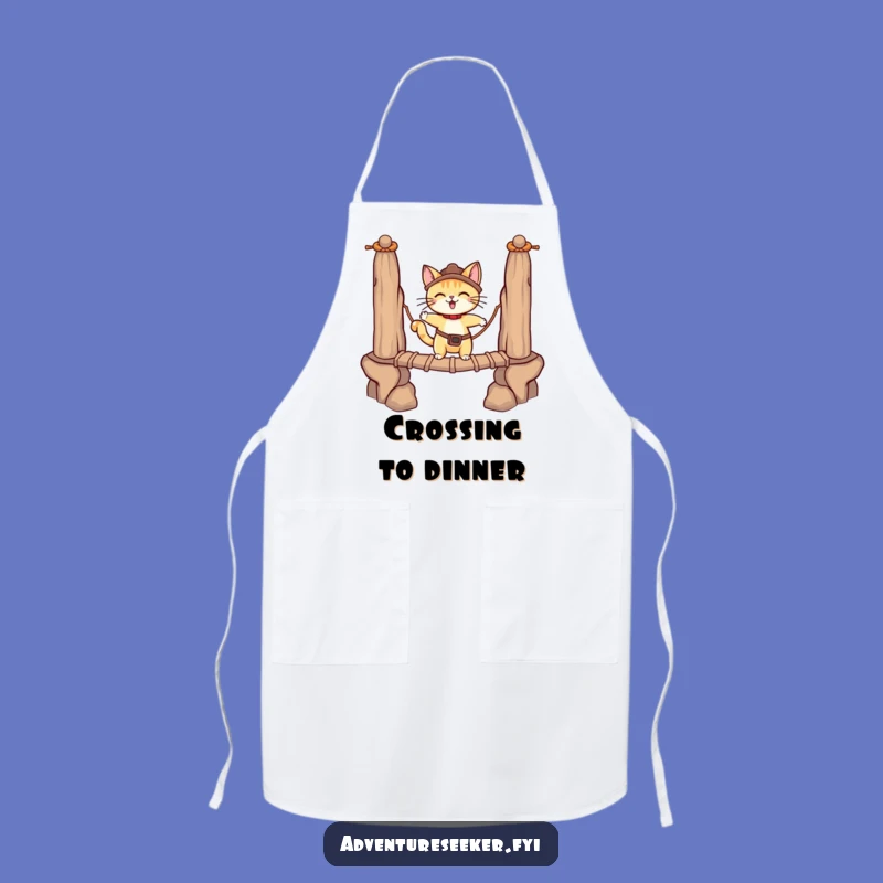 Funny Cat Bridge Apron: Cook with Courage, Perfect Gift for Brave Chefs