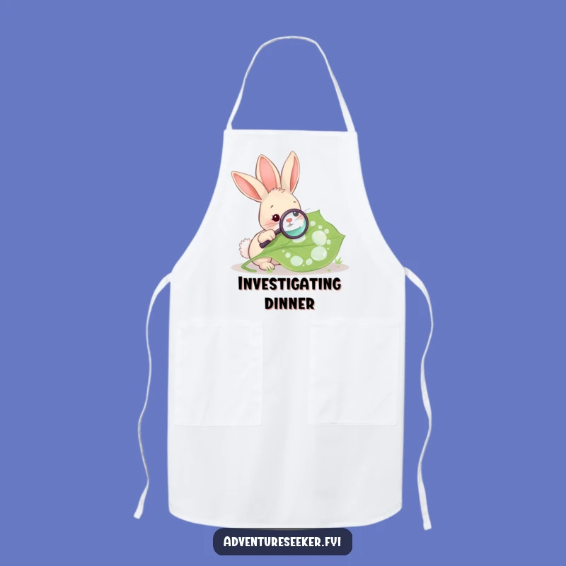 Funny Rabbit Magnifying Leaf Apron, Kitchen Botany Fun, Delightful Funny Gift