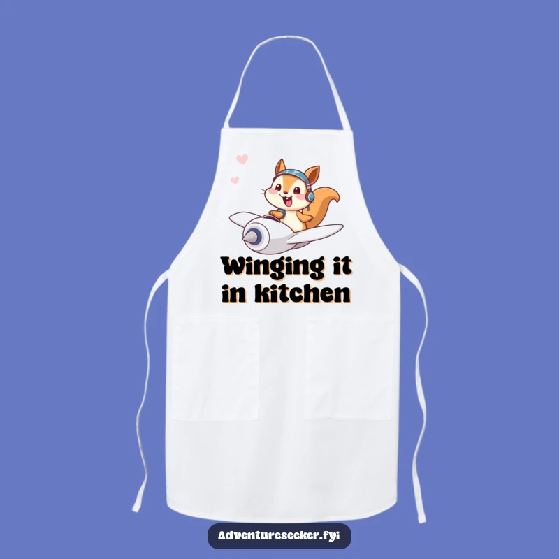 Funny Squirrel Pilot Apron: Giggling Chef Character, Hilarious Cooking Gift
