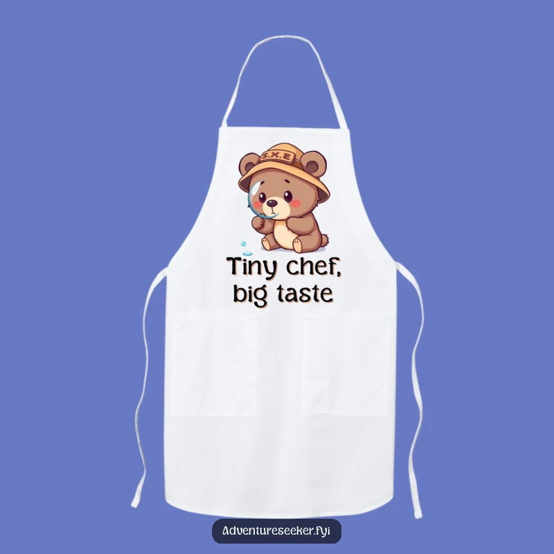 Funny Bear Cub Explorer Apron: Determined Cub's Kitchen Adventure, Perfect Funny Cooking Gift