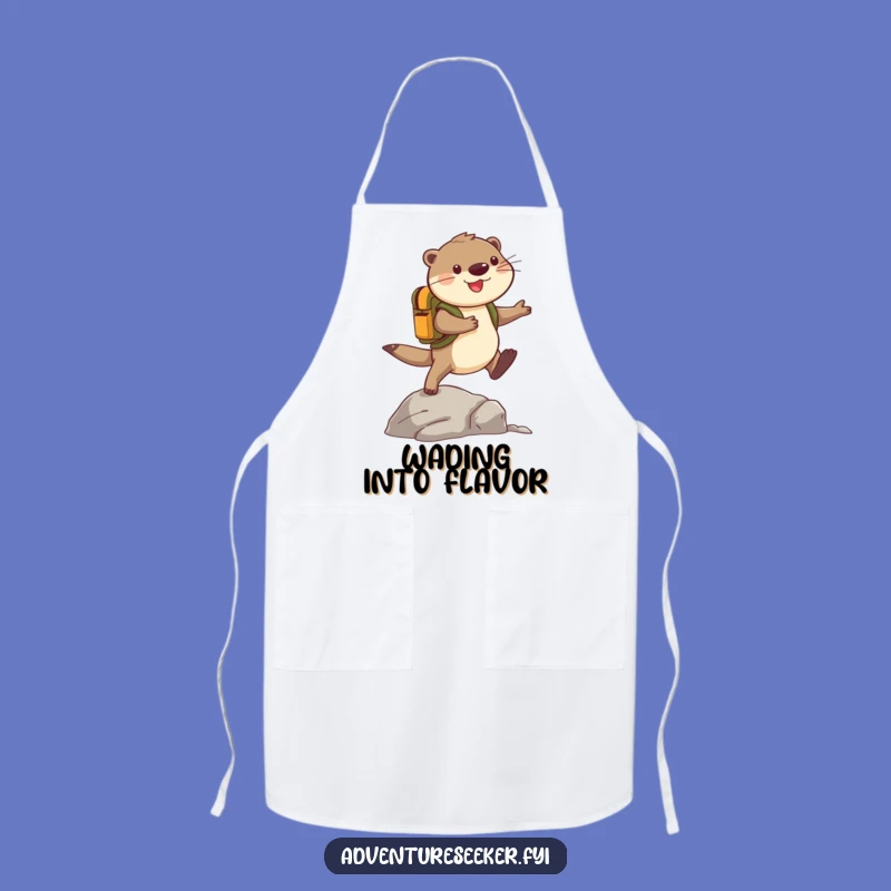 Funny Otter Adventure Apron: Cheerful Chef's Gift for Kitchen Fun