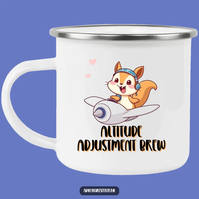 Funny Squirrel Pilot Camping Mug: Giggling Flyer Character, Hilarious Outdoor Gift