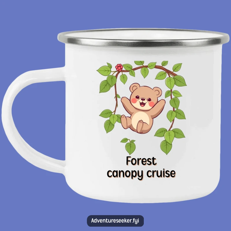 Funny Bear Swinging Vine Camping Mug - Outdoor Fun, Ideal Funny Gift