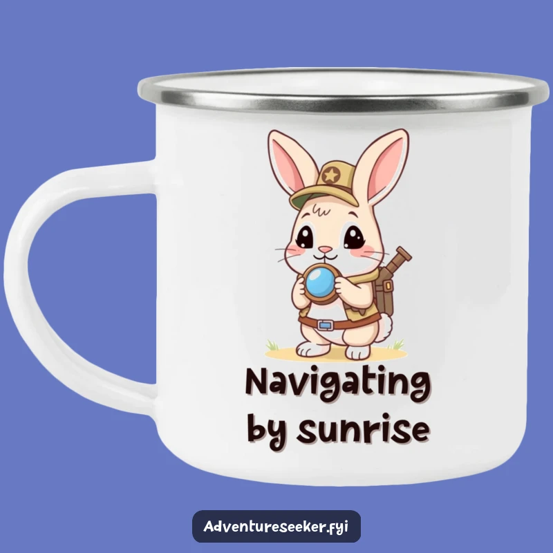 Funny Rabbit Scout Camping Mug: Curious Explorer Camp Gift