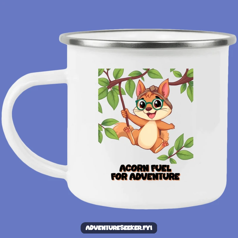 Funny Squirrel Explorer Camping Mug: Determined Swinger Camp Gift