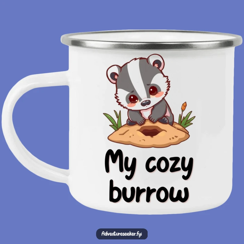 Funny Badger Campfire Mug: Determined Digging, Hilarious Outdoor Fuel, a Gift