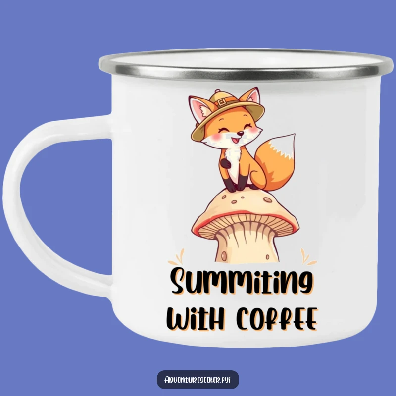 Durable Funny Fox Pith Helmet Camping Mug, Woodland Drinkware, Unique Funny Gift