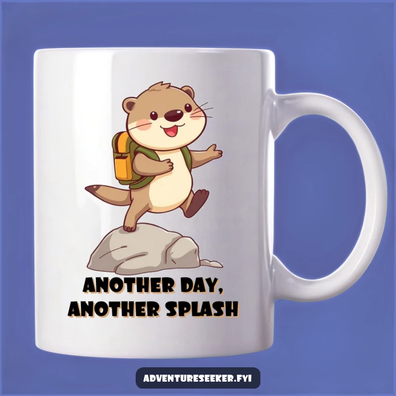 Funny Otter Adventure Mug: Cheerful Explorer Gift for Wildlife Lovers