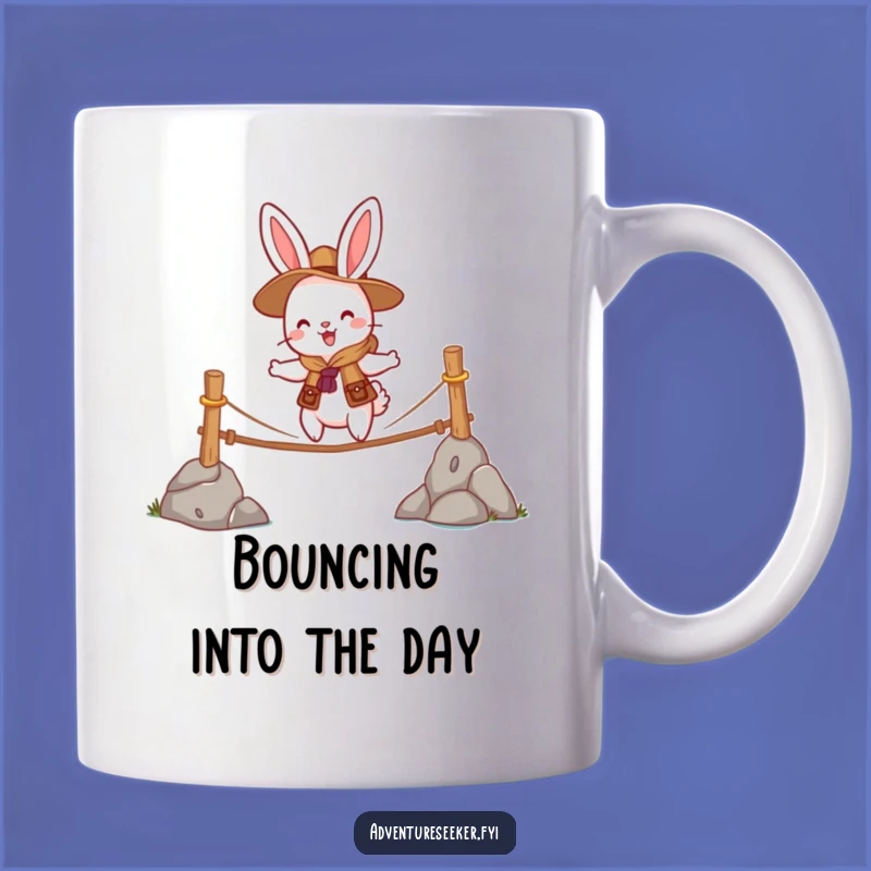 Funny Rabbit Scout Mug: Brave Bridge Crosser Character, Hilarious Gift