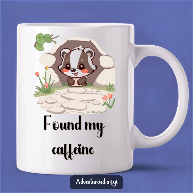 Funny Happy Badger Mug: A Humorous Gift for Adventurous Explorers