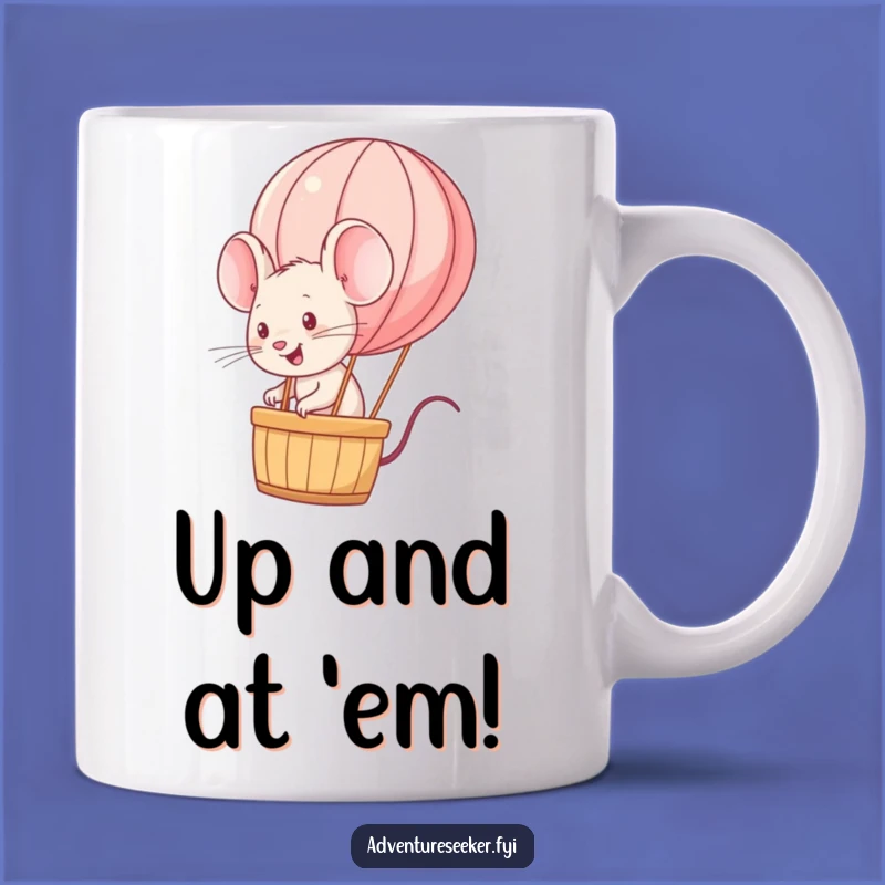 Funny Mouse Balloon Mug: Energetic Ride Adventure, Perfect Gift for Dreamers