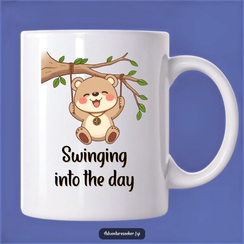 Funny Bear Cub Compass Mug, Joyful Explorer Gift, Perfect Adventure Drinkware