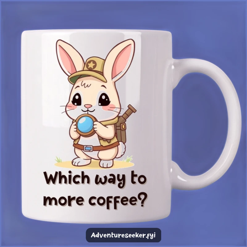 Funny Rabbit Scout Mug: Curious Explorer Gift for Eager Adventurers