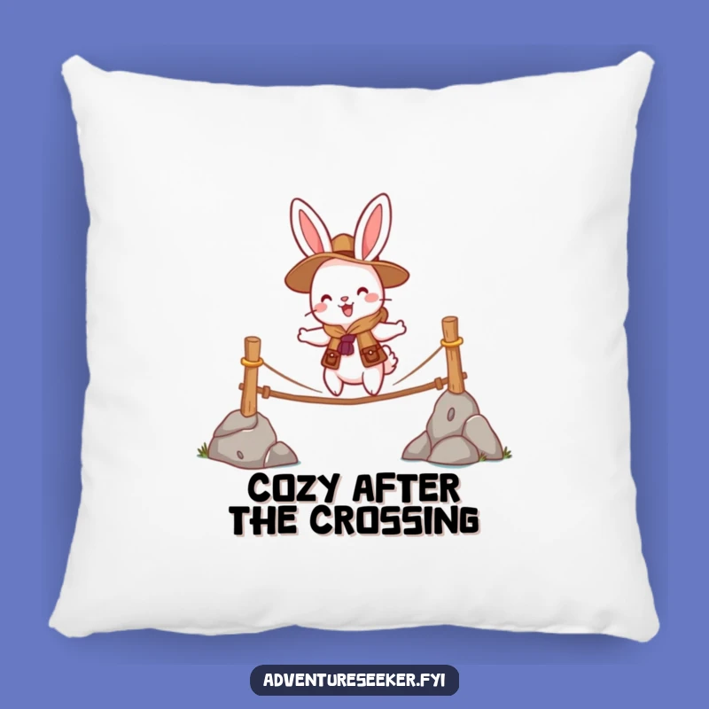 Rest easy knowing you can overcome anything with this funny rabbit scout pillow. Adds comfort and a touch of bravery to your space.