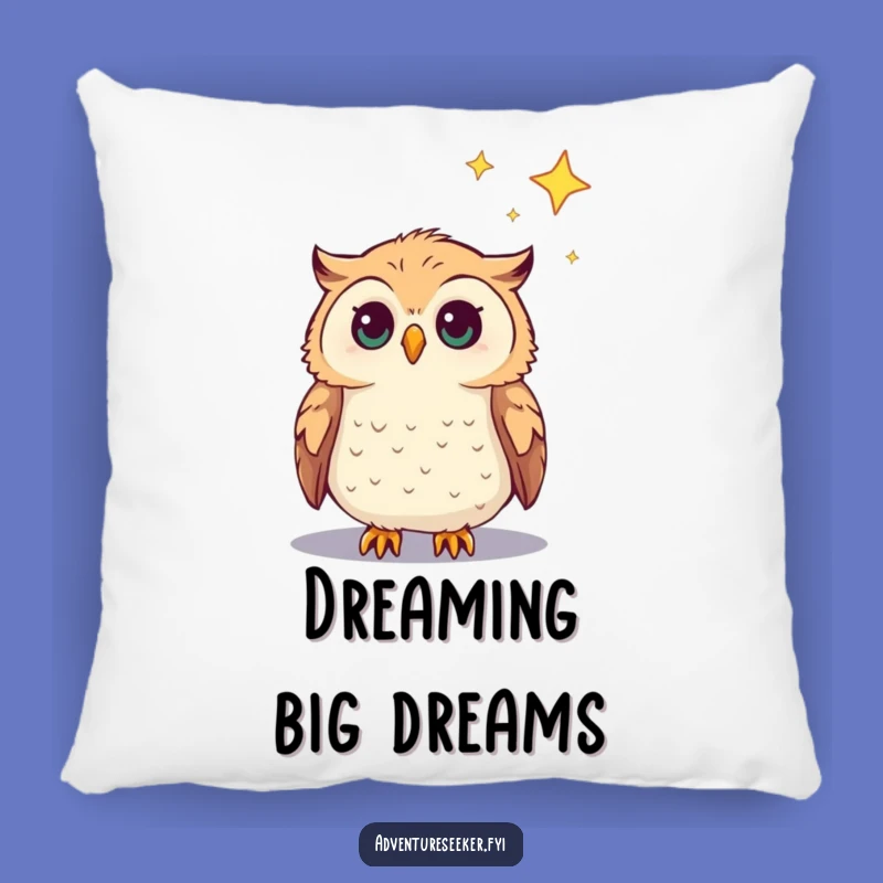 Funny Curious Owl Pillow: Cozy Up with This Humorous Celestial Decor