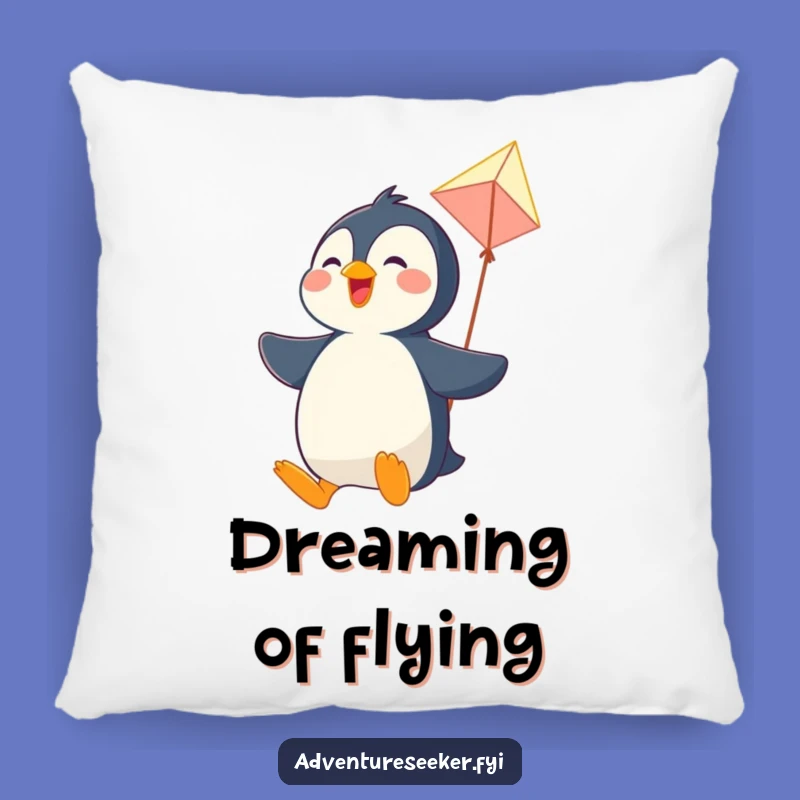 Funny Penguin Kite Pillow: Cozy Up to Adventure!