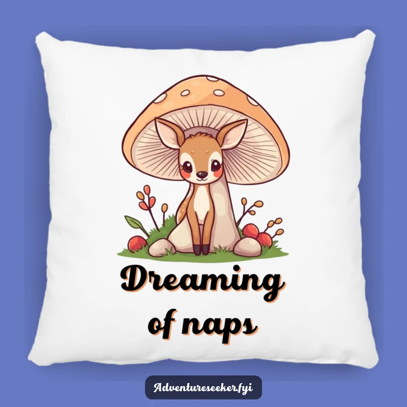 Funny Deer Mushroom Pillow: Cozy Forest Comfort, Adorable Hilarious Gift