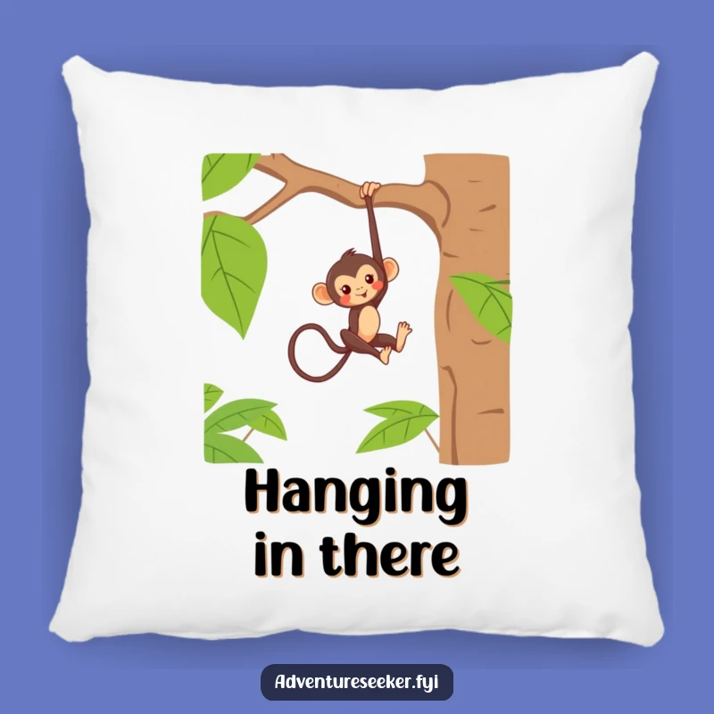 Funny Monkey Branch Pillow: Cozy Up to Mischief!