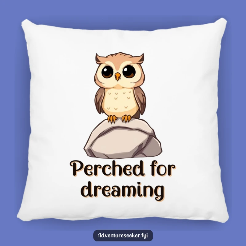 Funny Owl Contemplation Pillow: Curious Character Decor, Cozy Funny Gift