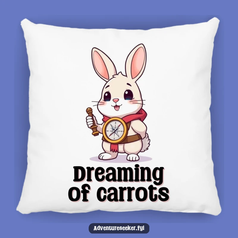 Funny Rabbit Explorer Pillow - Cozy Brave Comfort, Adorable Funny Gift for Bedrooms
