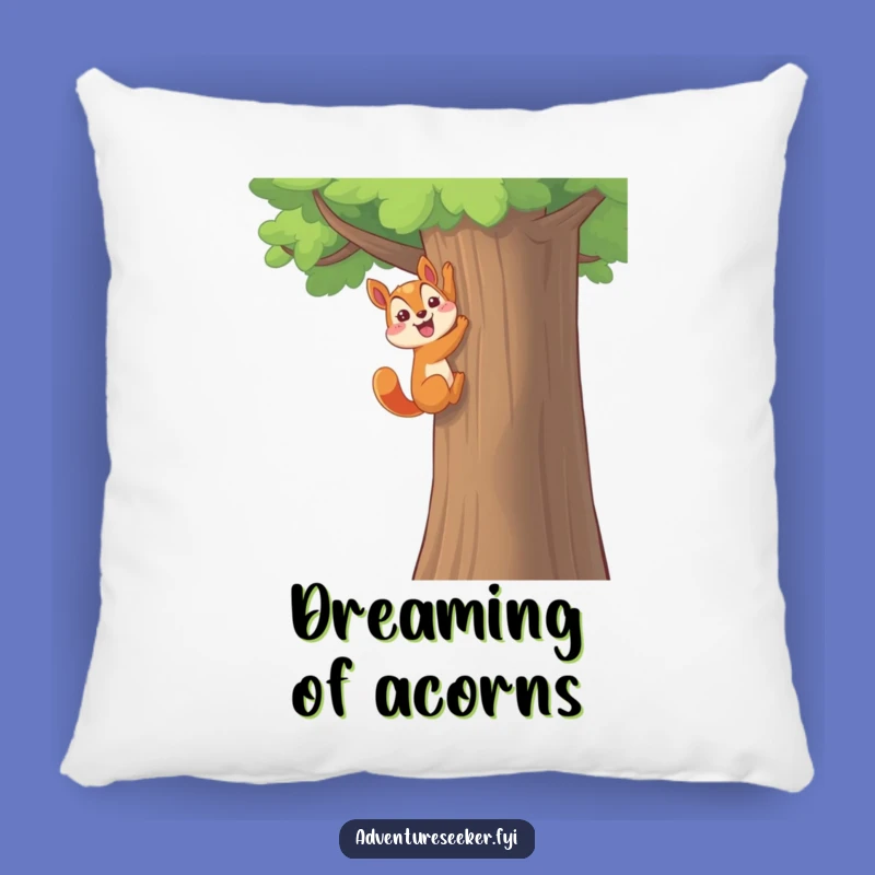 Funny Squirrel Victory Pillow: Happy Climber Decor, Cozy Funny Gift