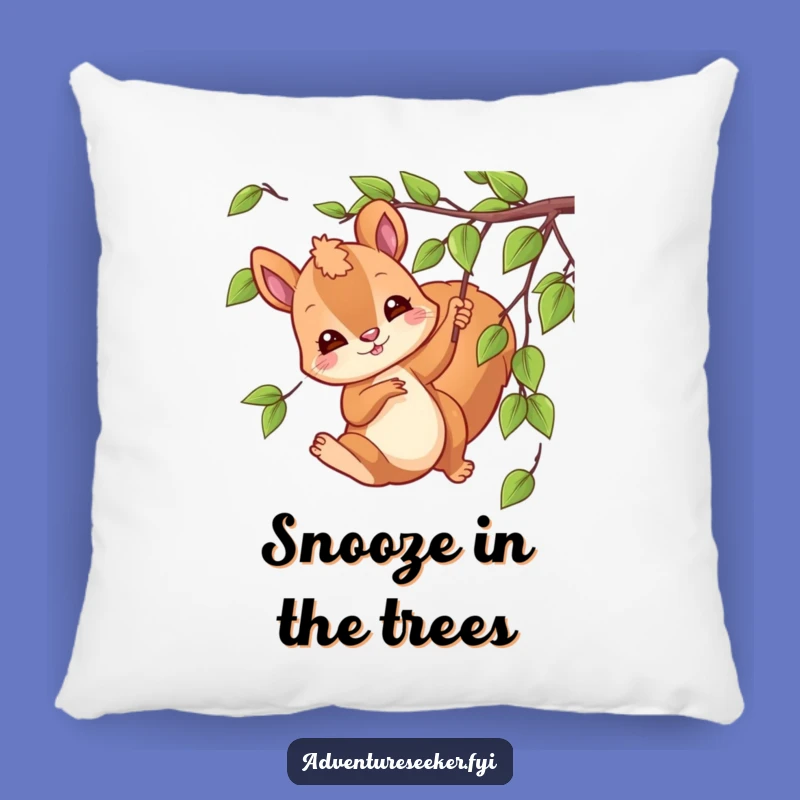 Add a touch of playful comfort with this funny swinging squirrel pillow. A character bringing woodland whimsy and softness.