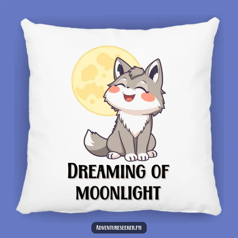 Funny Wolf Night Howl Pillow: Cozy Comfort & Hilarious Spirit, a Sweet Gift