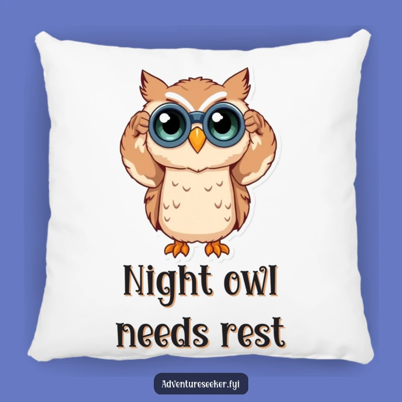 Funny Owl Binoculars Pillow: Cozy Comfort for Curious Dreamers, Perfect Gift