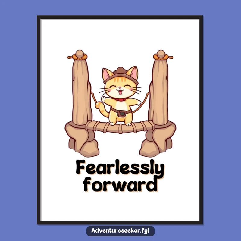 Funny Cat Bridge Digital Art: Bold Charm for Instant Decor, Unique Gift