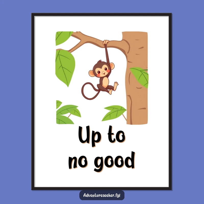 Funny Monkey Branch Digital Art: Instant Jungle Decor!
