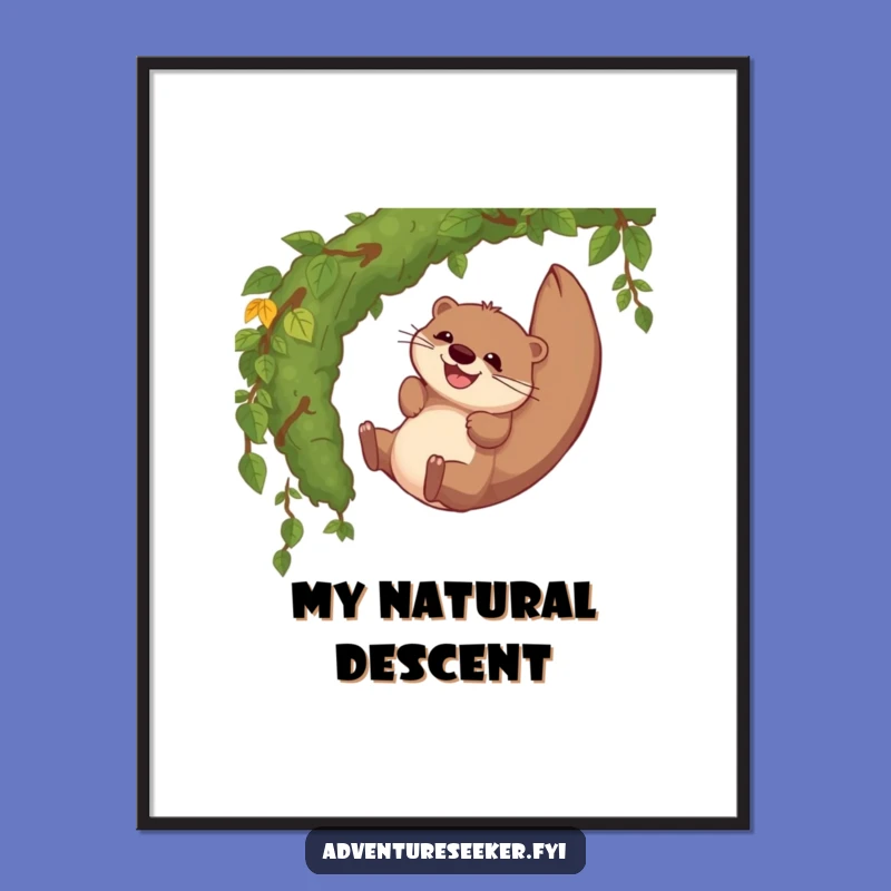 Funny Otter Vine Slide Digital Art: Instant Joyful Decor!