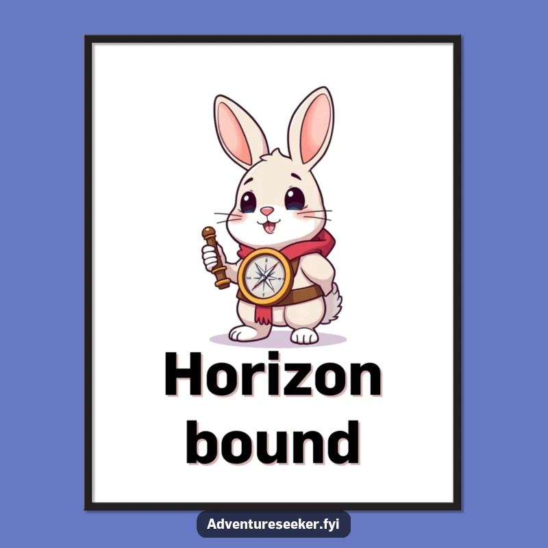 Funny Rabbit Explorer Digital Art - Instant Brave Decor, Perfect Funny Gift Download