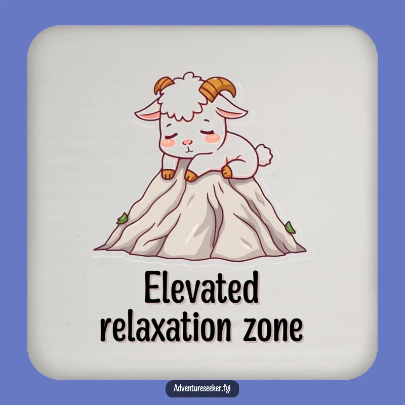 Funny Mountain Goat Drink Coaster: Protect Surfaces with Humorous Peak Charm