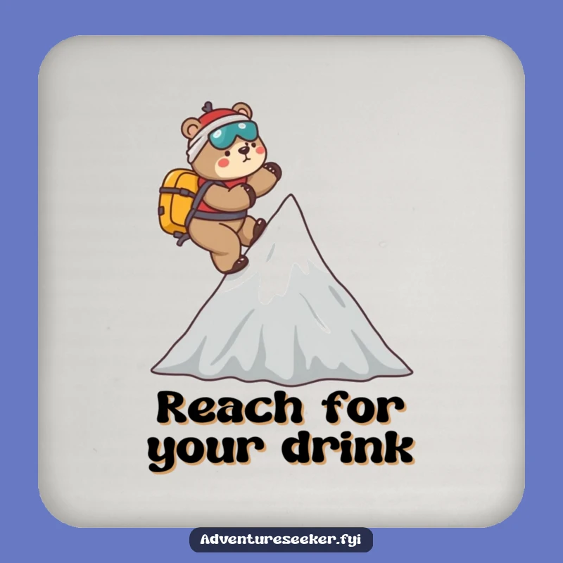 Funny Bear Mountaineer Coaster: Playful Climber Drink Protector Gift