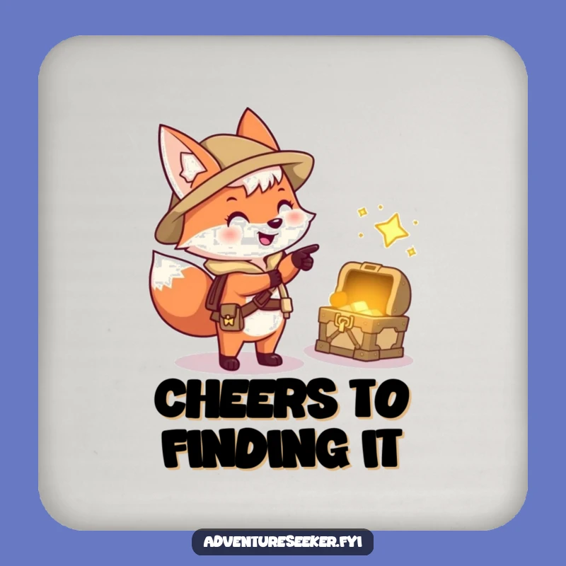 Protect your surfaces from spills with this funny fox explorer coaster. Adds a touch of treasure-hunting fun to your table.
