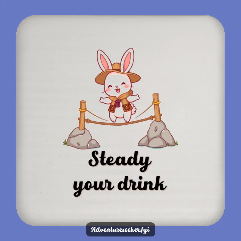 Protect your surfaces with courage and a smile with this funny rabbit scout coaster. Adds a touch of bravery to your table.