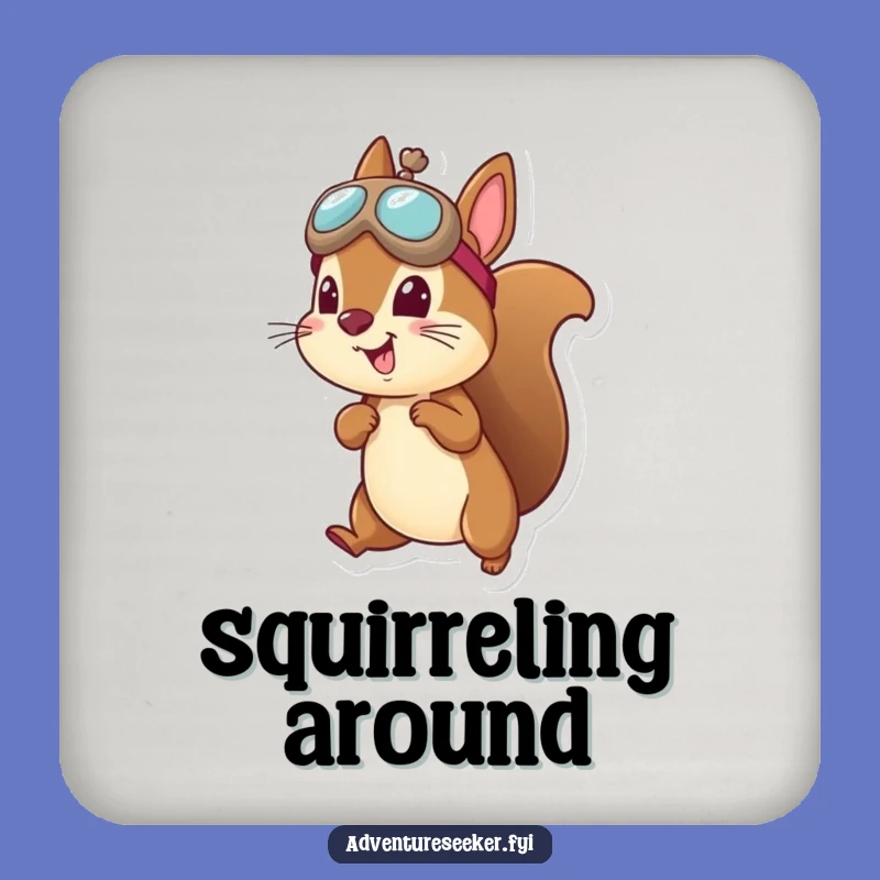 Funny Squirrel Aviator Coasters - Cheerful Table Protection, Cute Funny Gift Set