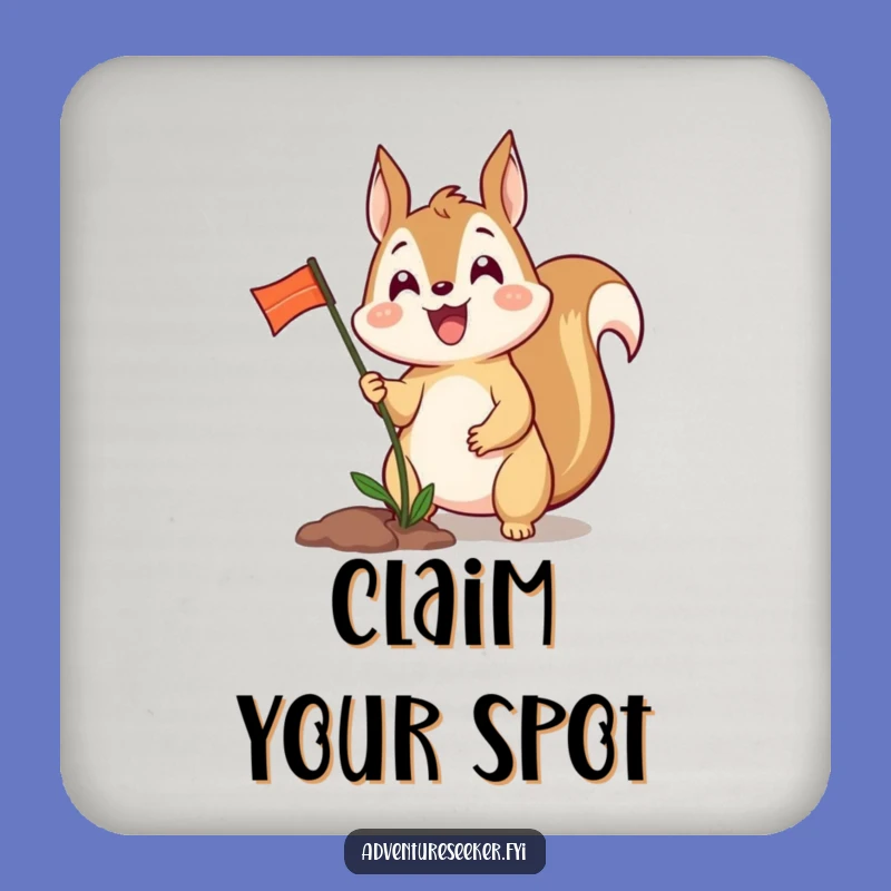 Funny Squirrel Planting Flag Coaster Set - Protect Surfaces, Charming Funny Gift