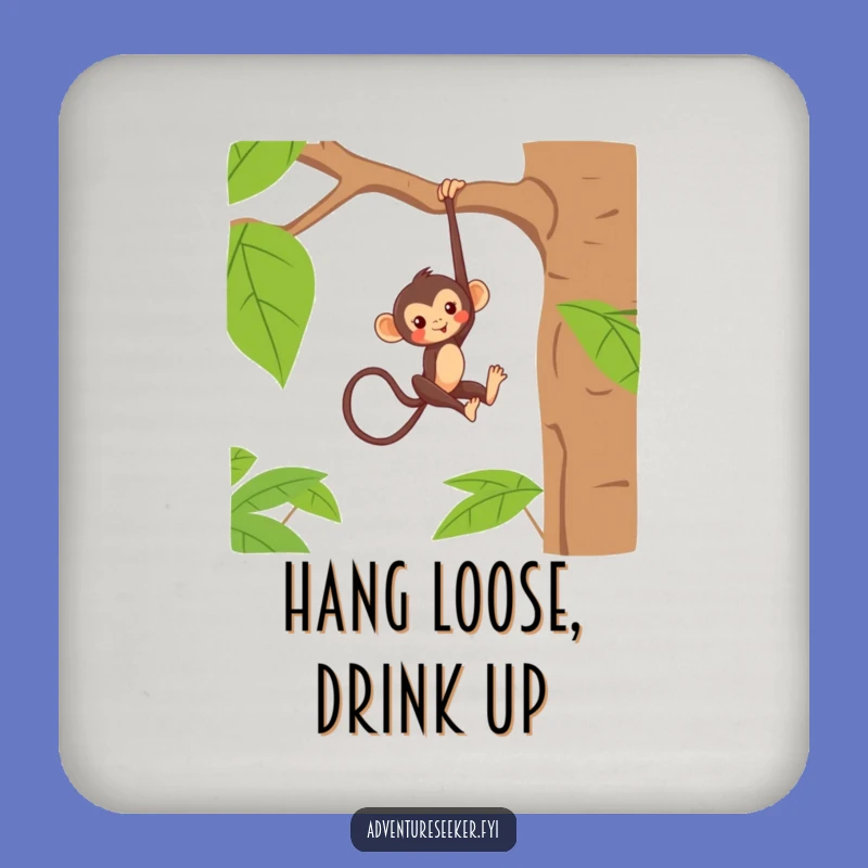 Funny Monkey Branch Drink Coaster: Fun for Your Table!