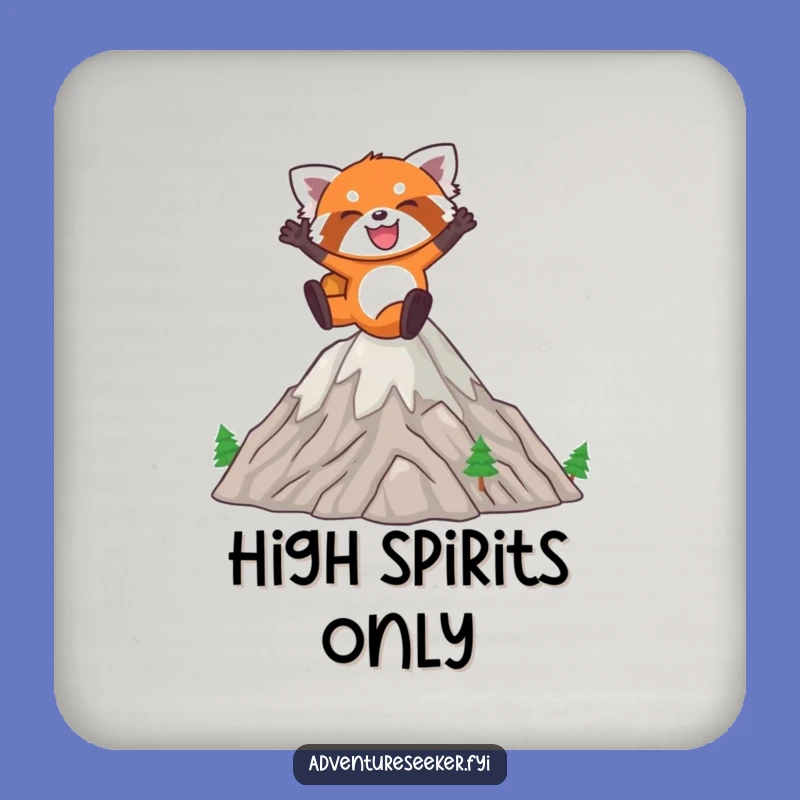 Funny Red Panda Leap Coaster: Joyful Animal Jumping Mountains, Humorous Drink Gift