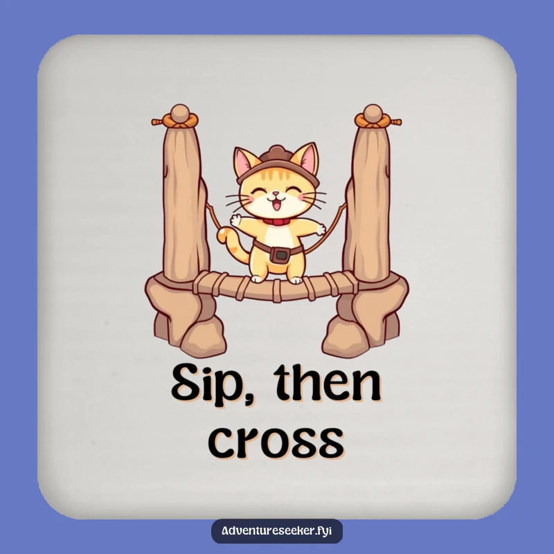 Funny Cat Bridge Coaster: Protect Surfaces with Daring Style, Perfect Gift!