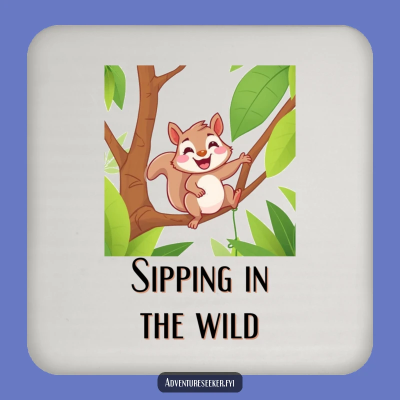 Funny Squirrel Jungle Vine Coasters: Protect Surfaces with Fun