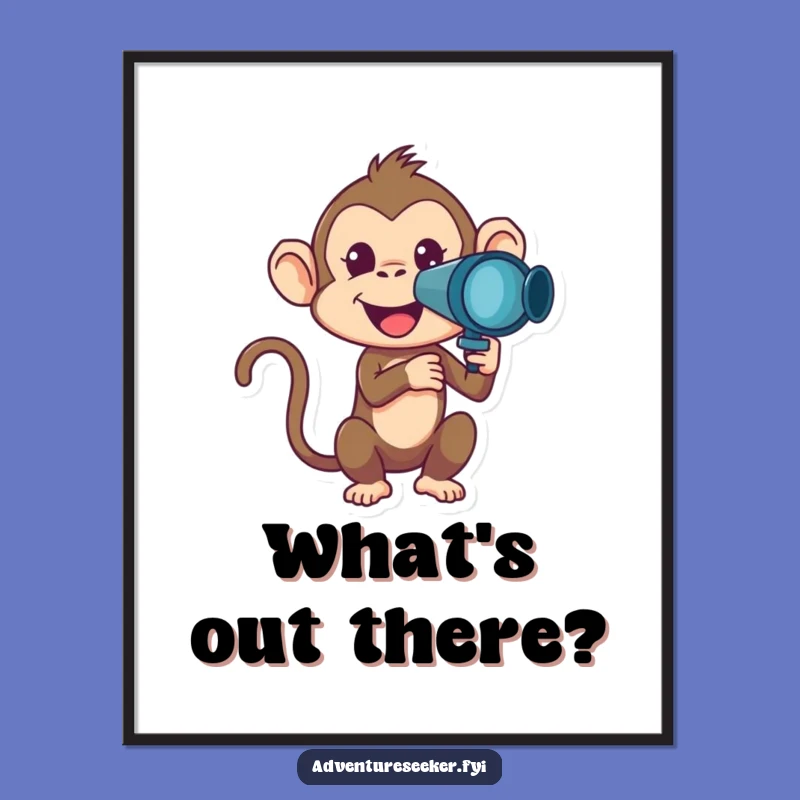 Funny Monkey Poster: Humorous Art for the Curious Observer