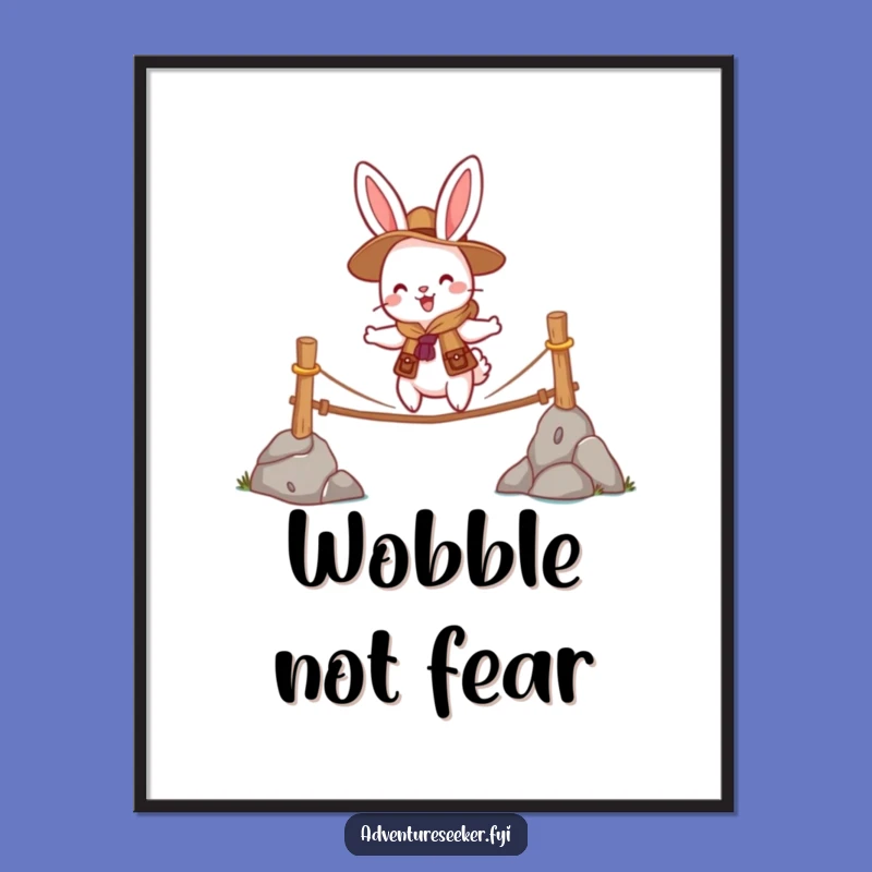 Adorn your walls with this funny rabbit scout poster, celebrating the courage it takes to face the unknown. A daily dose of inspiration.