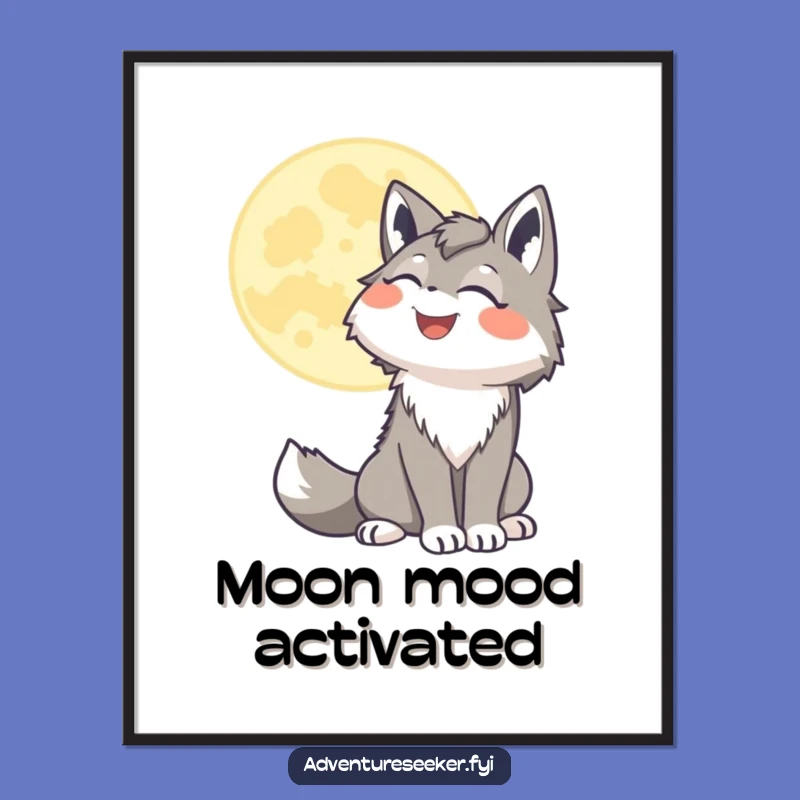 Funny Wolf Moon Howl Poster: Vibrant & Hilarious Art, a Perfect Gift