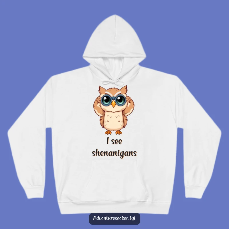 Cozy Funny Owl Binoculars Hoodie: Stay Warm While Exploring, Perfect Gift!