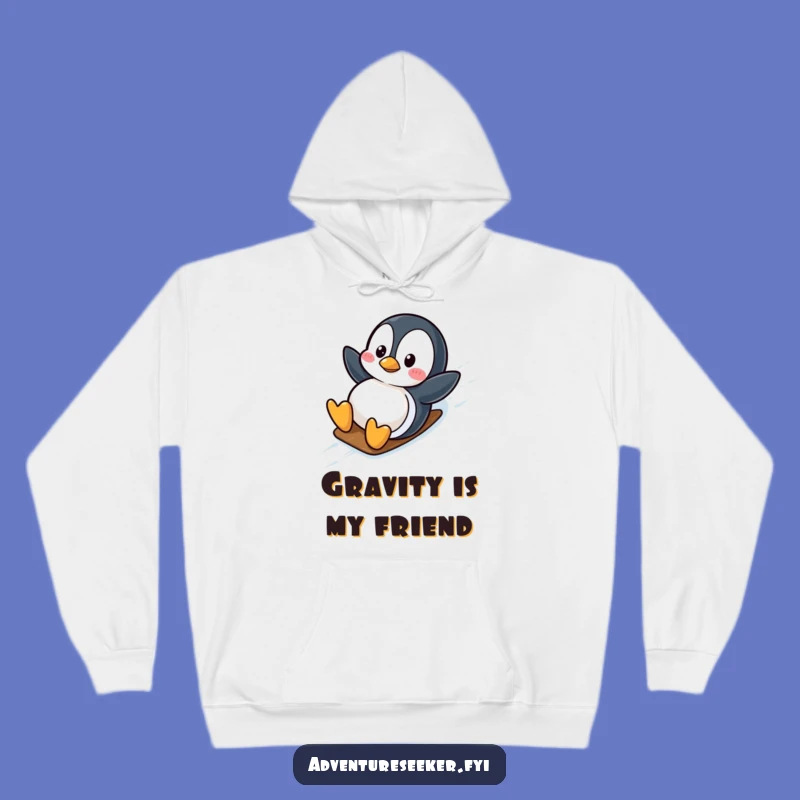 Cozy Funny Penguin Slide Hoodie: Warmth for Wobbly Adventures, Perfect Gift!