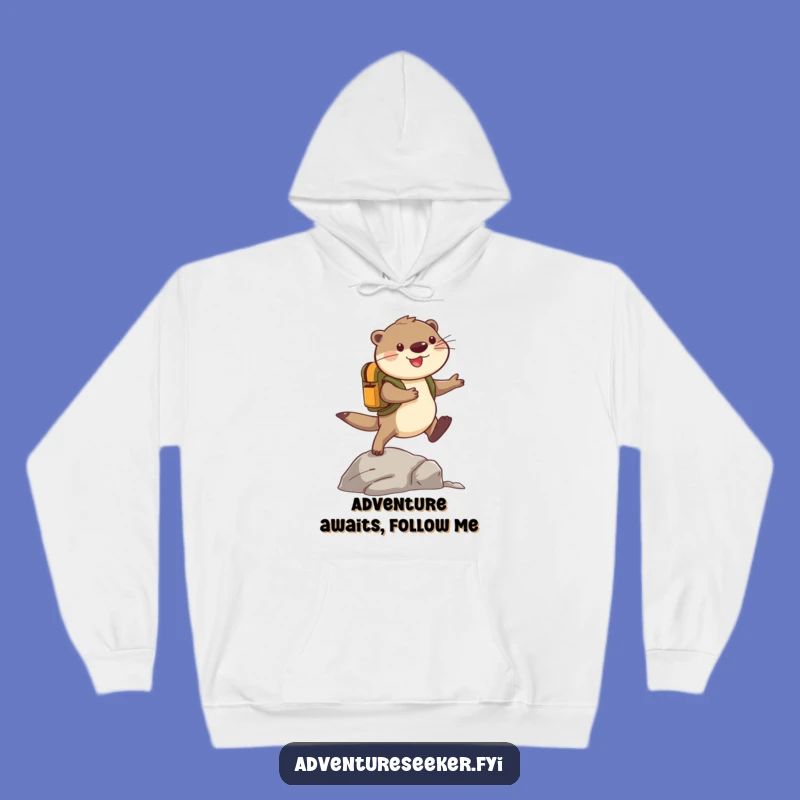 Funny Otter Adventure Hoodie: Cozy & Cheerful Explorer Gift Idea
