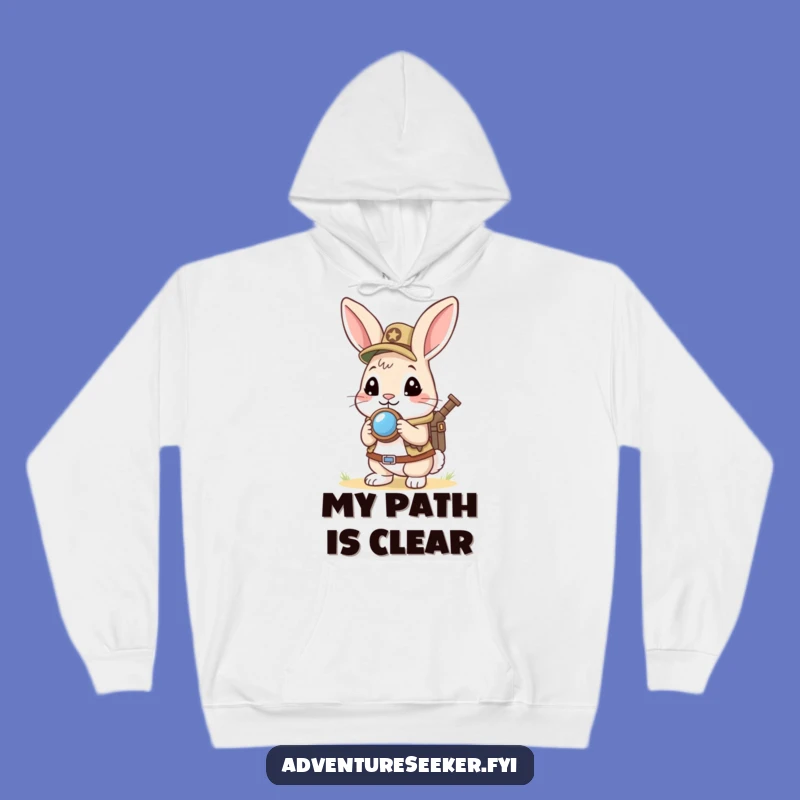 Funny Rabbit Navigator Hoodie: Cozy Scout Gift for Explorers